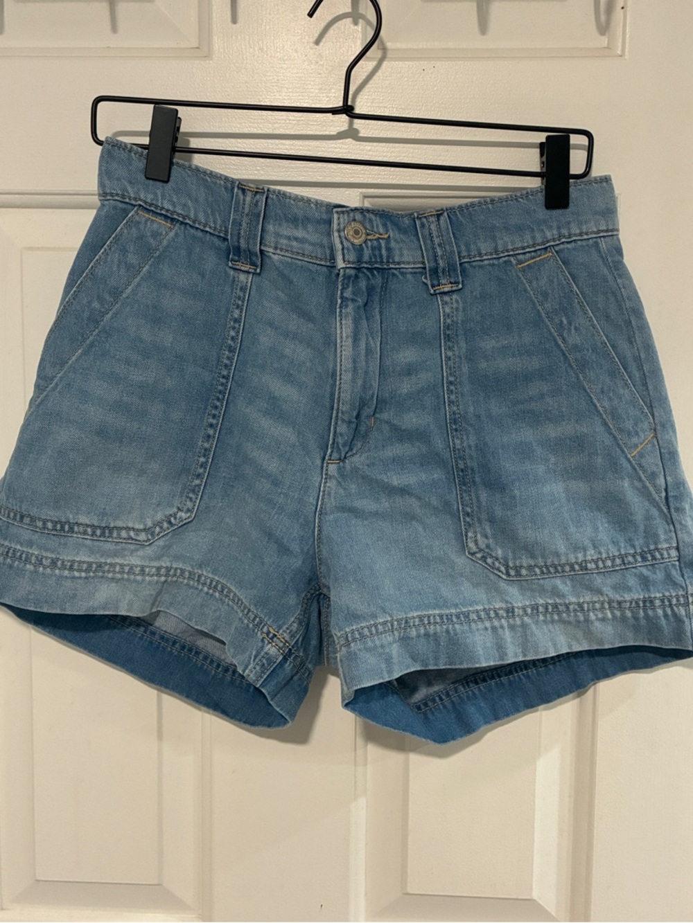 Old Navy Light Wash Denim High-Rise Utility Shorts